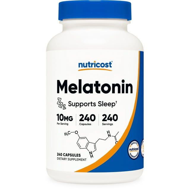 Nutricost Melatonin 10mg, 240 Capsules, Non GMO Supplement