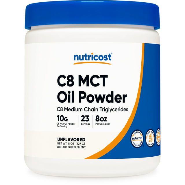 Nutricost C8 MCT Oil Powder .5LB 95% C8 MCT Oil Powder Supplement