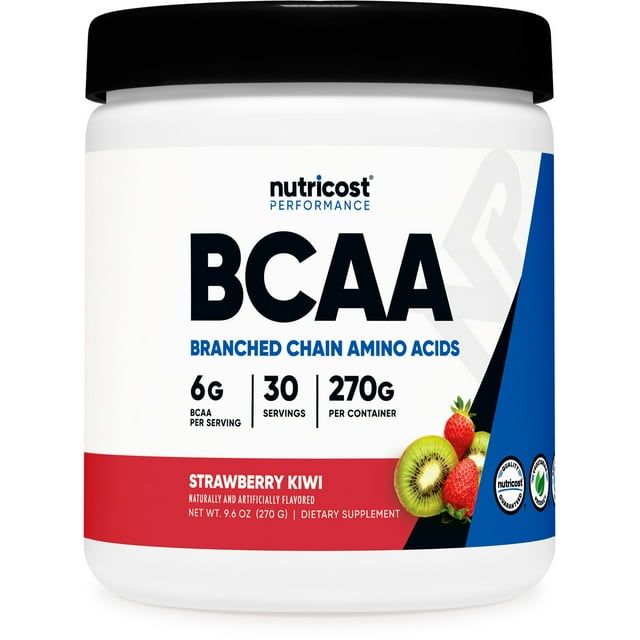 Nutricost BCAA Powder 2:1:1 (Strawberry Kiwi) 30 Servings Non GMO Supplement