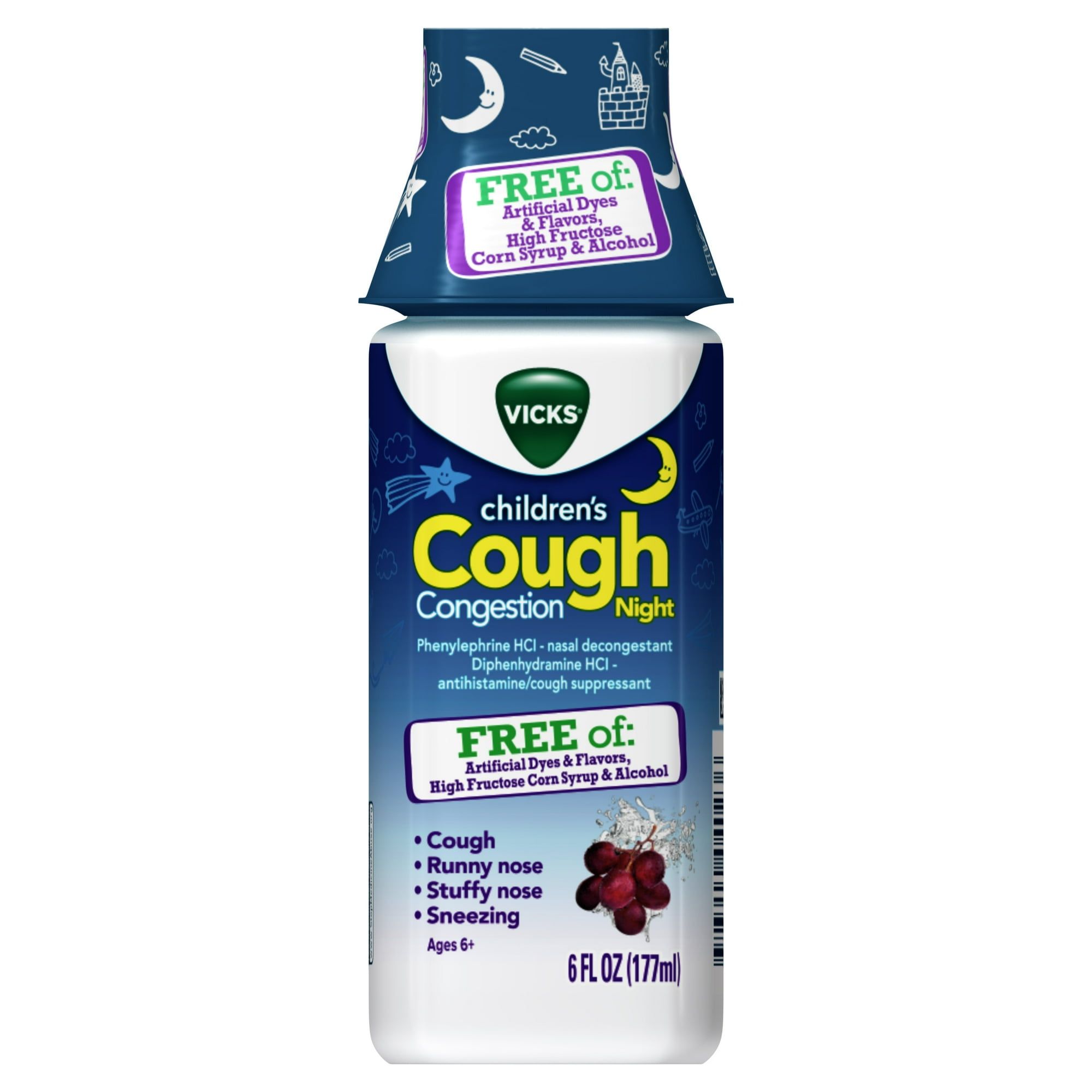 Vicks Children's Nighttime Cough & Congestion Relief, over the Counter Medicine, 6 fl oz