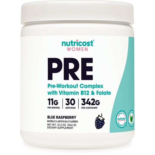 Nutricost Pre Workout Supplement Powder for Women, Blue Raspberry, 30 Servings