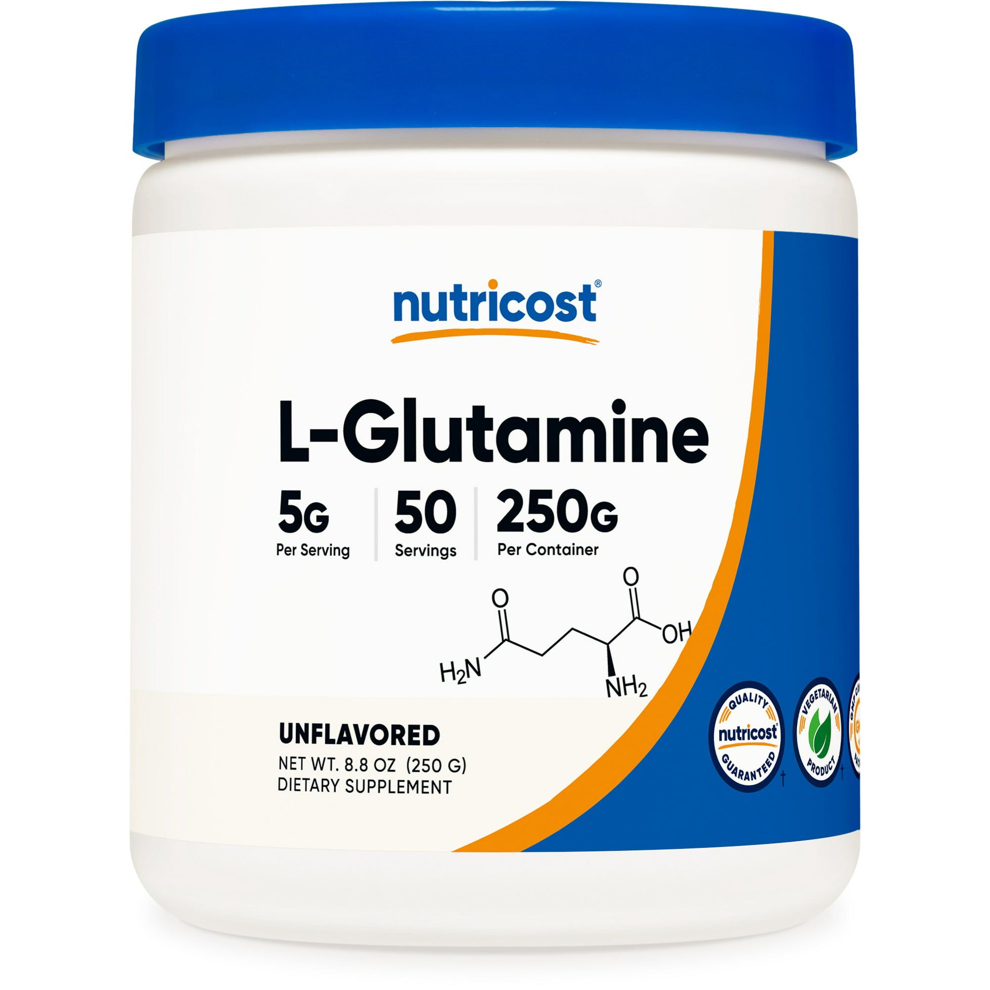Nutricost L Glutamine Powder 250 Grams Gluten Free & Non GMO Supplement