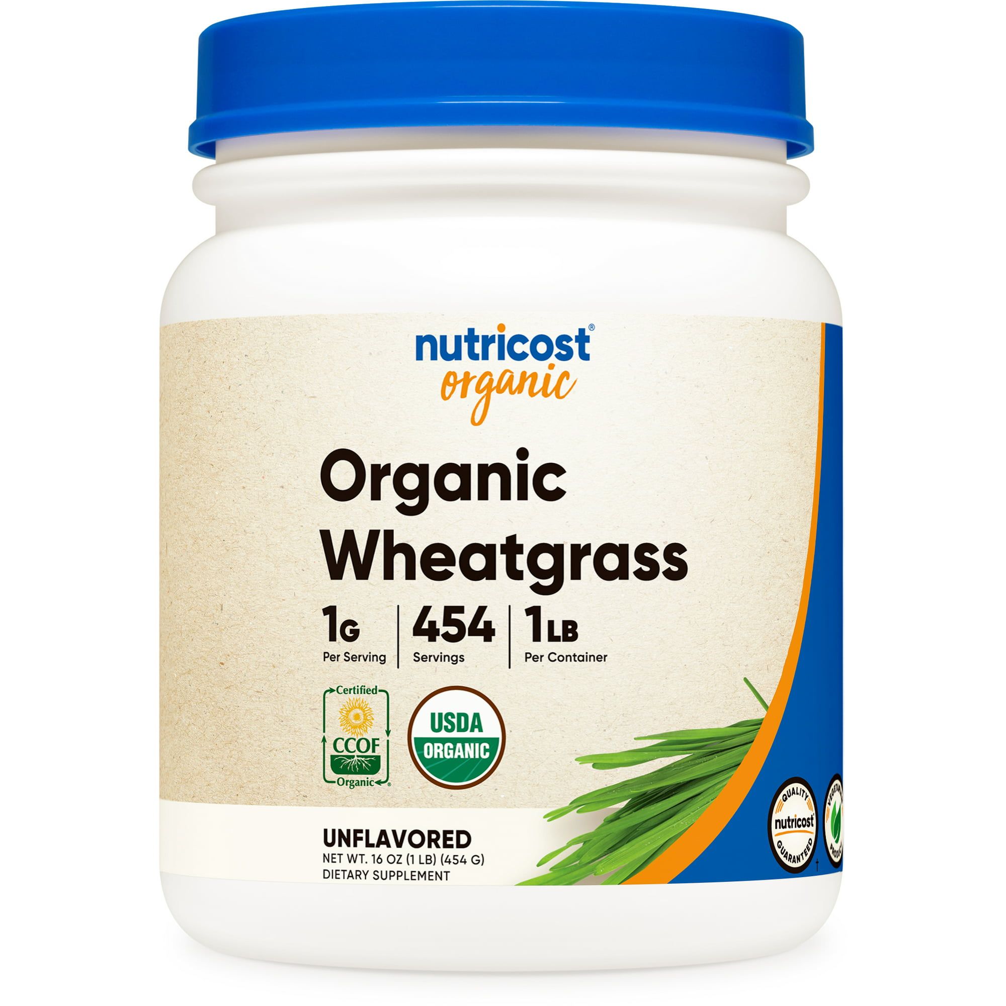 Nutricost Organic Wheatgrass Powder 1 lb, Non GMO, Gluten Free Supplement