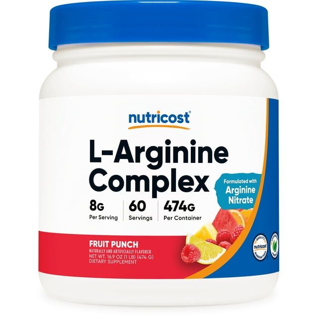 Nutricost L Arginine Complex (Fruit Punch, 60 Servings) Gluten Free, Non GMO