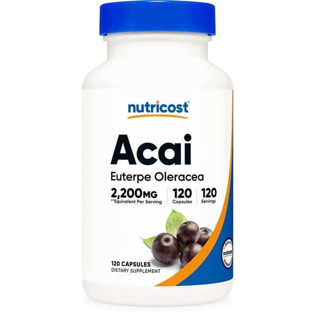 Nutricost Acai Extract 550mg, 120 Vegetarian Capsules (Euterpe Oleracea) Non GMO Supplement