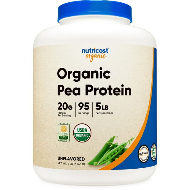 Nutricost Organic Pea Protein Isolate Powder (5LBS) Unflavored, Gluten Free, Non GMO, Vegan