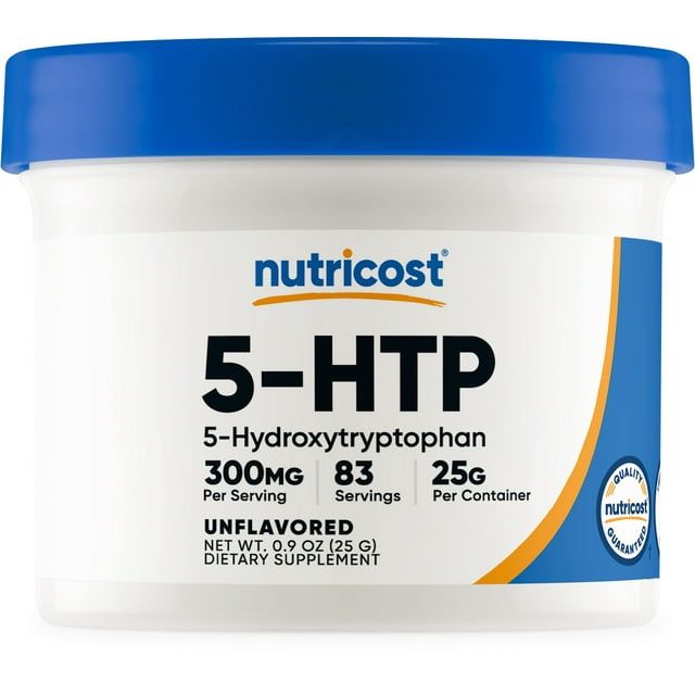Nutricost 5 HTP Powder Mix 25 Grams (300mg Per Serving) Non GMO Supplement