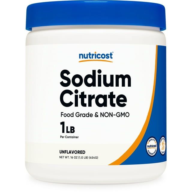 Nutricost Sodium Citrate Powder 1LB Food Grade Supplement Emulsifier, Food Preservant