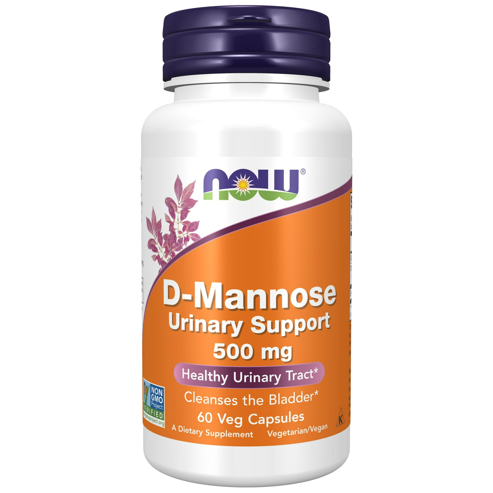 NOW Supplements, D Mannose 500 mg, Non GMO Project Verified, Healthy Urinary Tract*, 60 Veg Capsules
