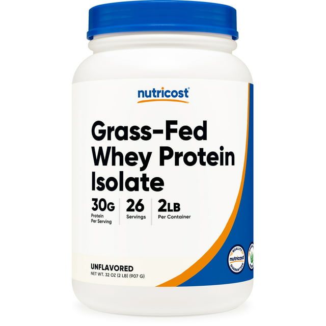 Nutricost Grass Fed Whey Protein Isolate Powder (Unflavored) 2LBS