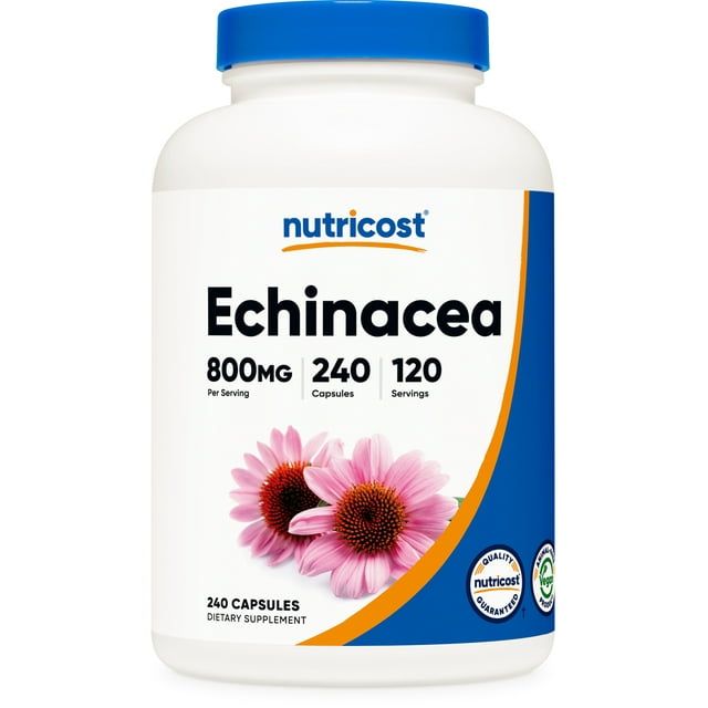 Nutricost Echinacea 800 mg, 240 Capsules, 120 Servings Non GMO & Gluten Free Supplement