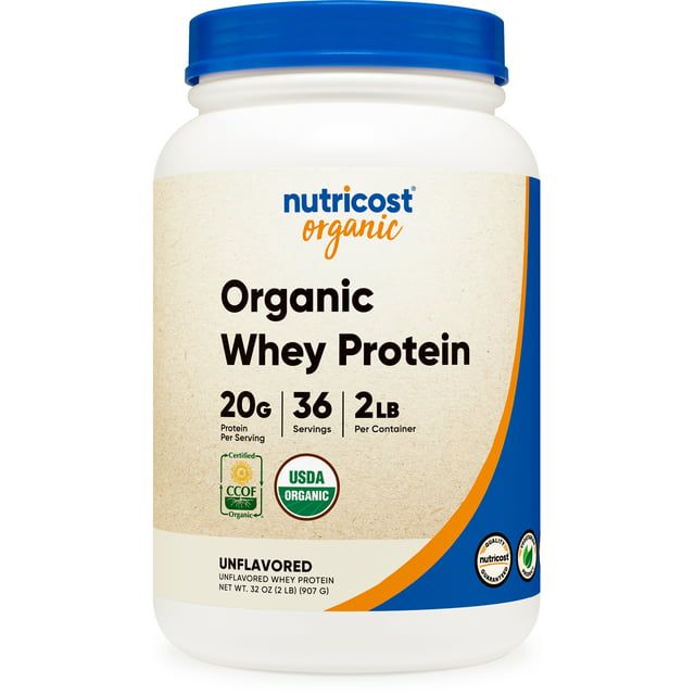 Nutricost Organic Whey Protein Powder (Unflavored) 2LB Gluten Free Supplement