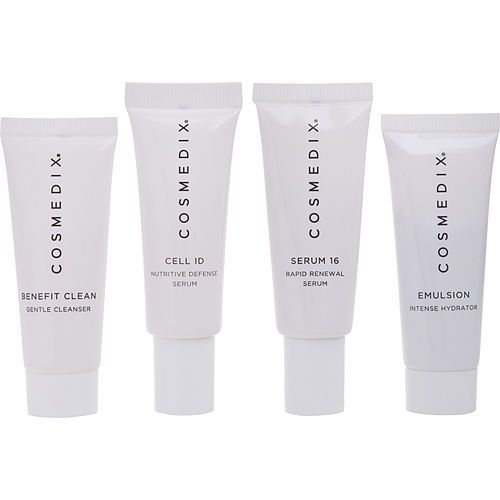 CosMedix Age Defying Skin 4 Piece Essentials Kit: Benefit Clean + Cell ID + Serum 16 + Emulsion 4x15ml/0.5oz
