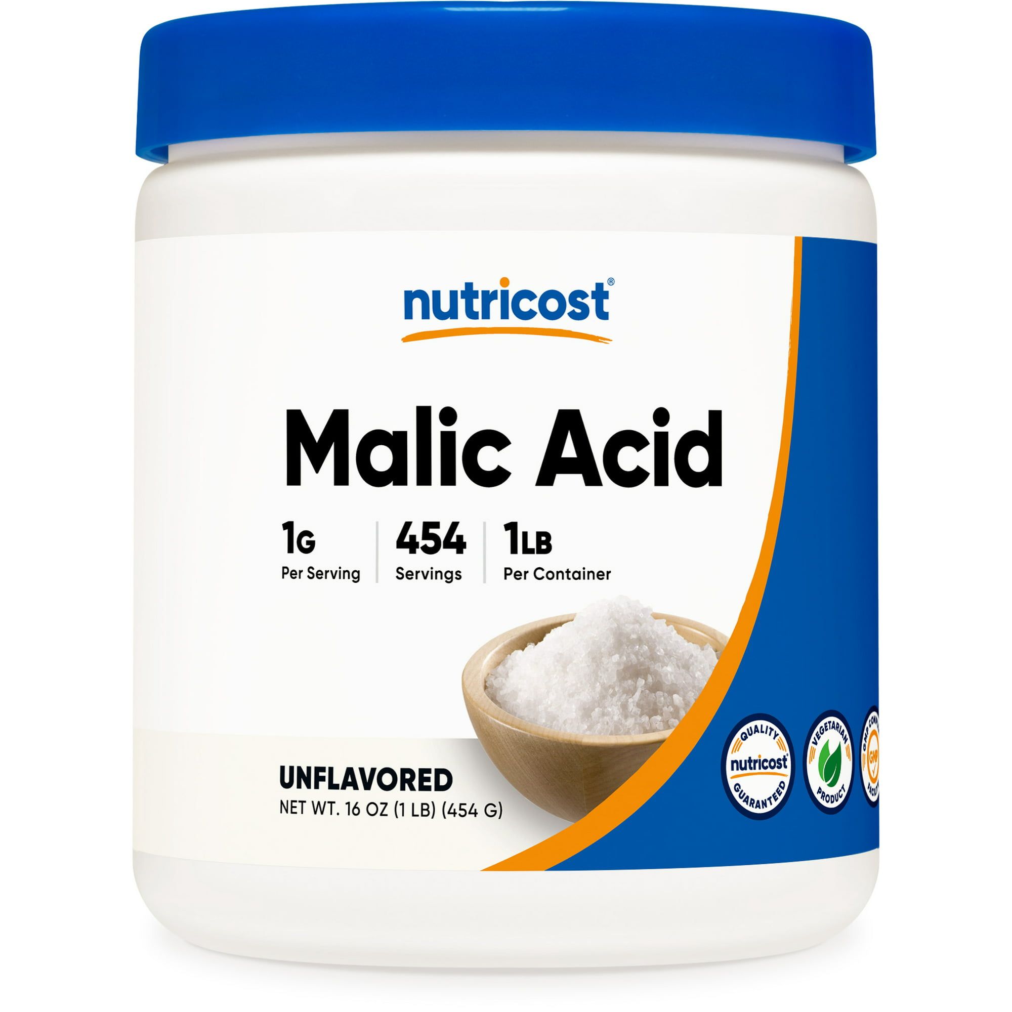 Nutricost Malic Acid Powder 16oz (454 Servings) Gluten Free, Non GMO Supplement
