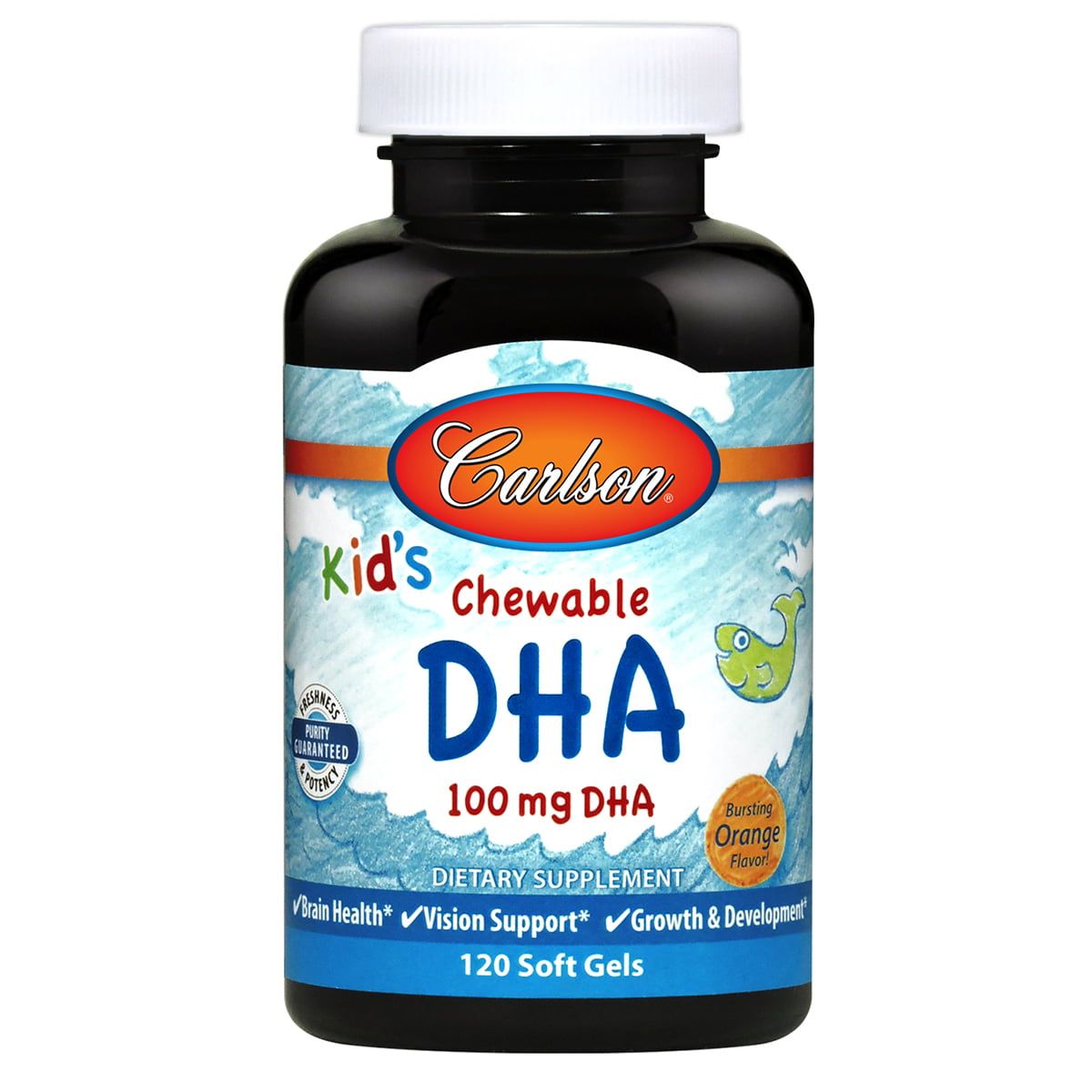 Carlson Labs Carlson For Kids DHA Chewable, Bursting Orange Flavor, 120ct