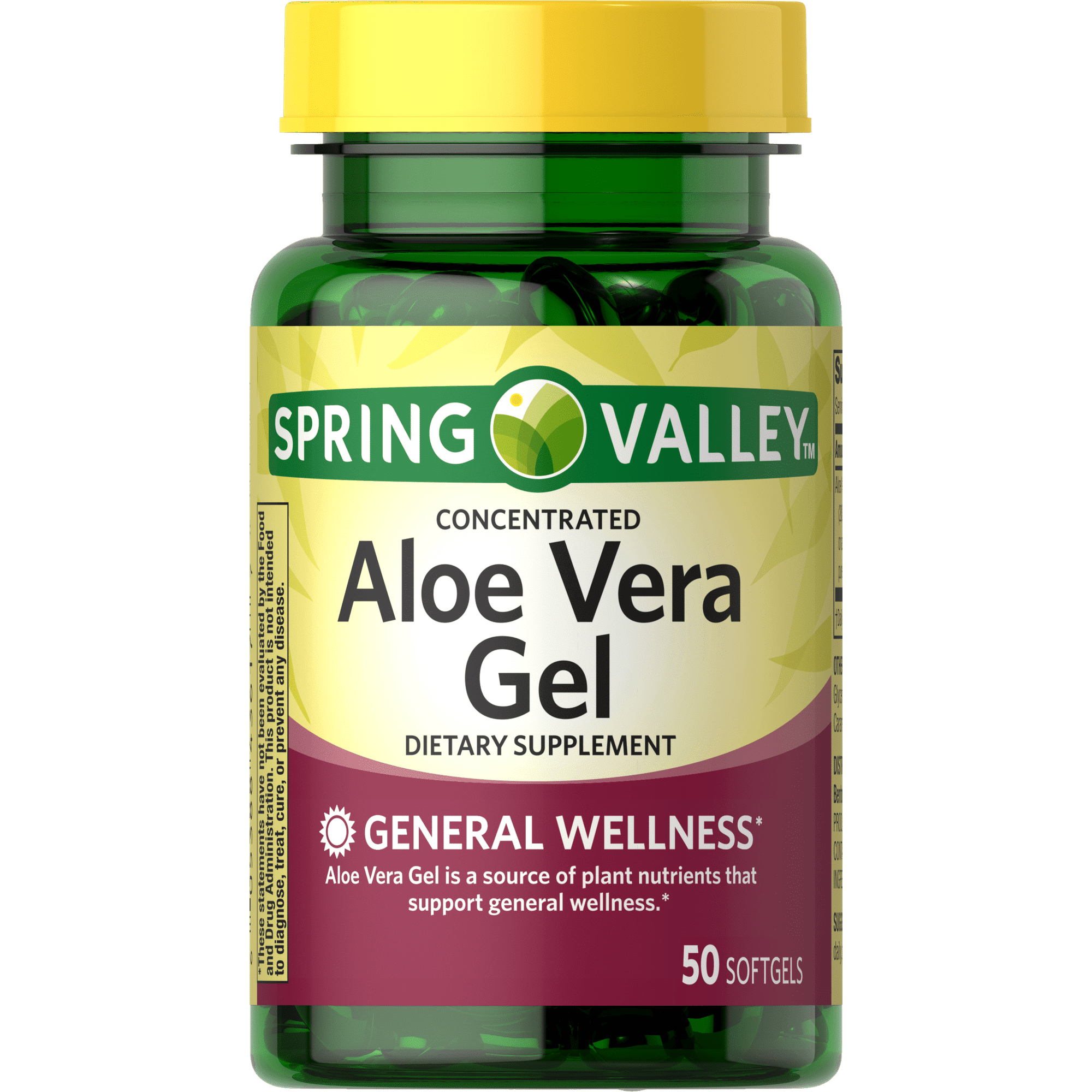 Spring Valley Concentrated Aloe Vera Gel Dietary Supplement, 50 Count