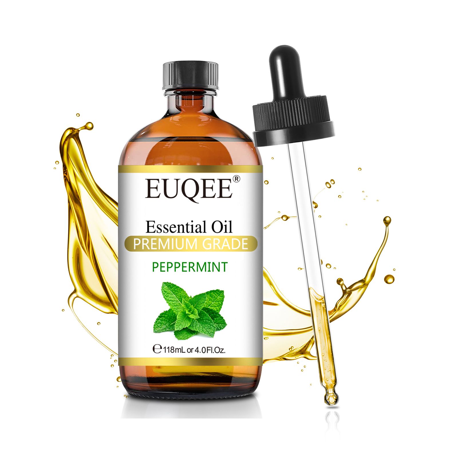 EUQEE 118ML Essential Oils with Glass Dropper|Aromatherapy, Humidifier, DIY Soap Jasmine Eucalyptus Vanilla Peppermint Aroma Oils