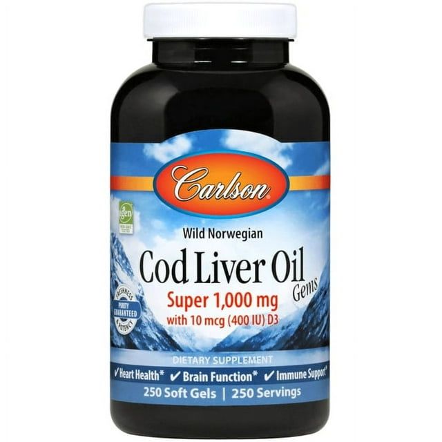 Carlson Labs Carlson Super Wild Norwegian Cod Liver Oil Gems 1,000 mg 250 Sgels