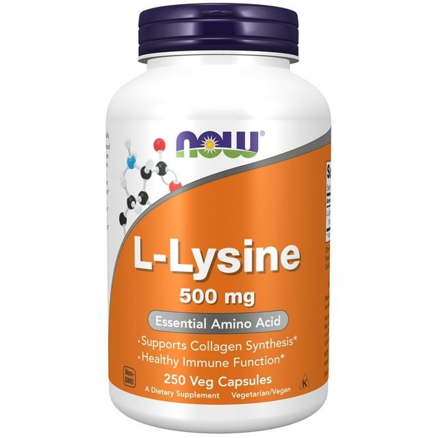 NOW Supplements, L Lysine (L Lysine Monohydrochloride) 500 mg, Amino Acid, 250 Veg Capsules