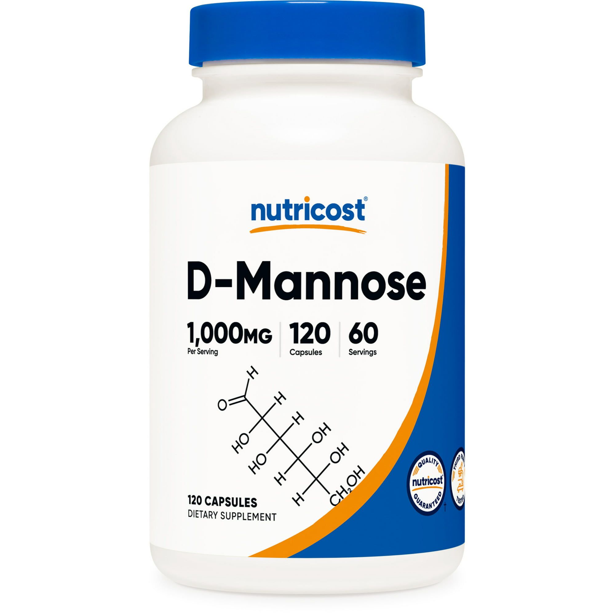 Nutricost D Mannose 500mg, 120 Capsules 1000mg Per Serving, Non GMO and Gluten Free Supplement