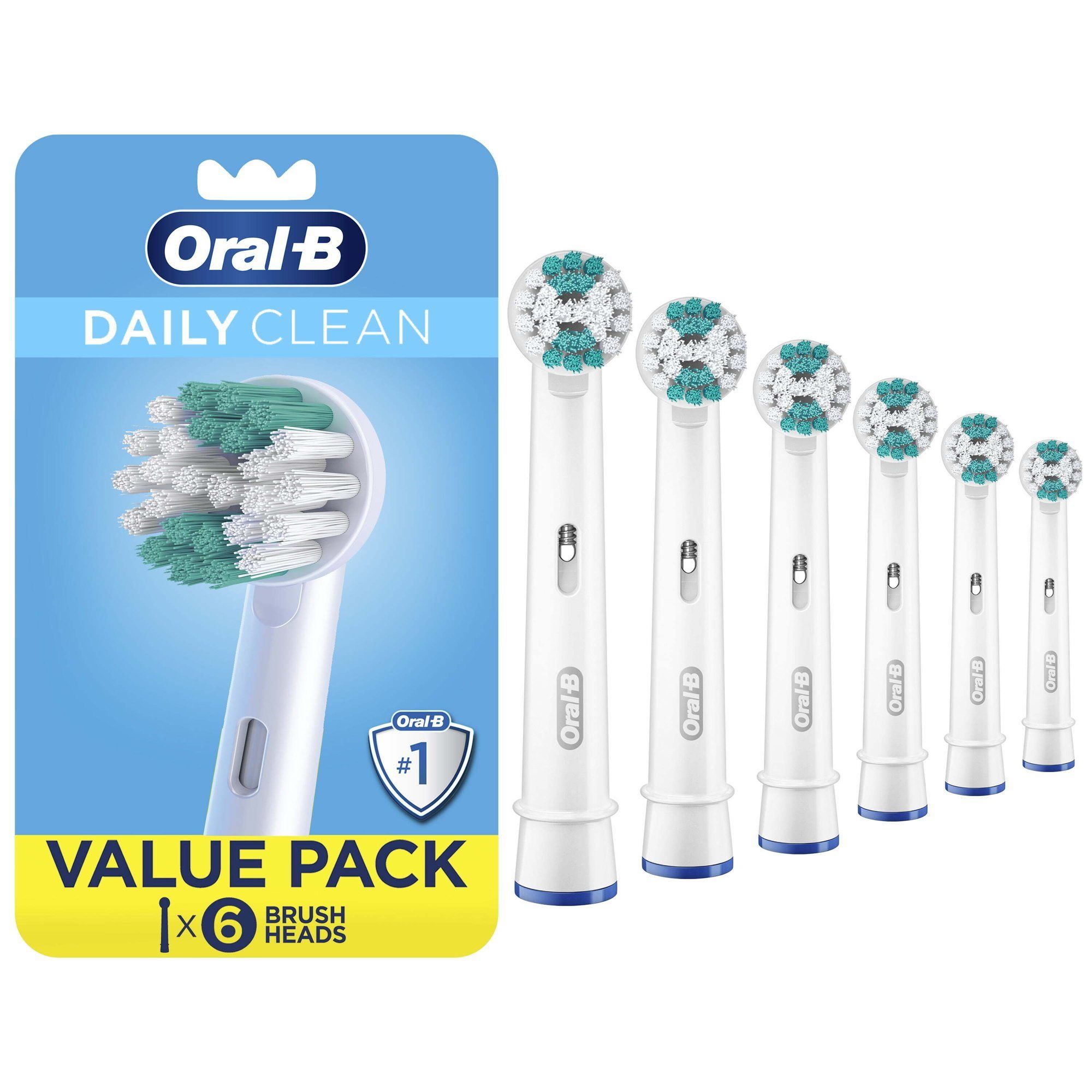Oral B Daily Clean Electric Toothbrush Replacement Brush Heads Refill, 6 Count