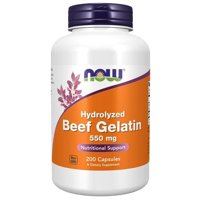 NOW Beef Gelatin 550 mg 200 Capsules