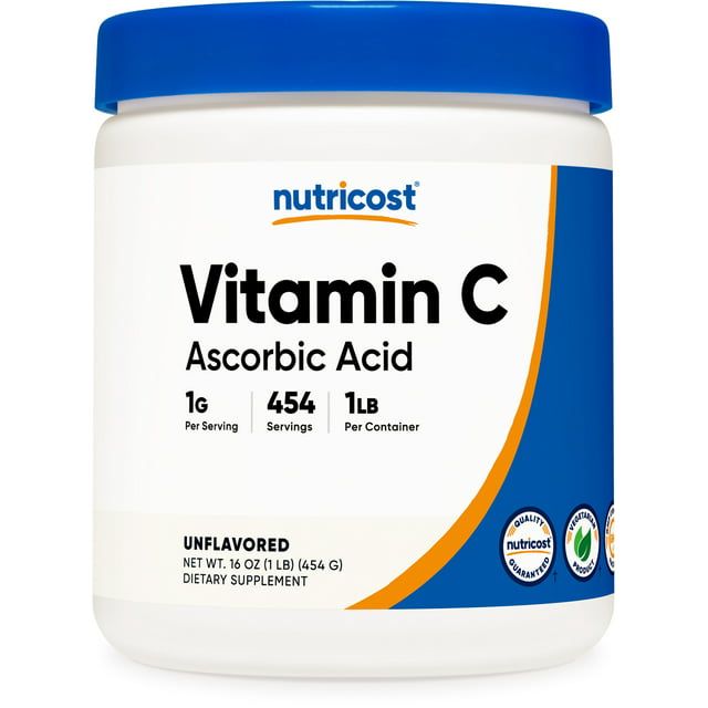 Nutricost Vitamin C (Ascorbic Acid) Powder 1LB Gluten Free, Non GMO Supplement