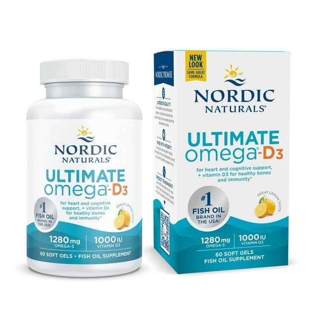 Nordic Naturals Ultimate Omega D3 1280 Mg, Lemon, Fish Oil 60 ct