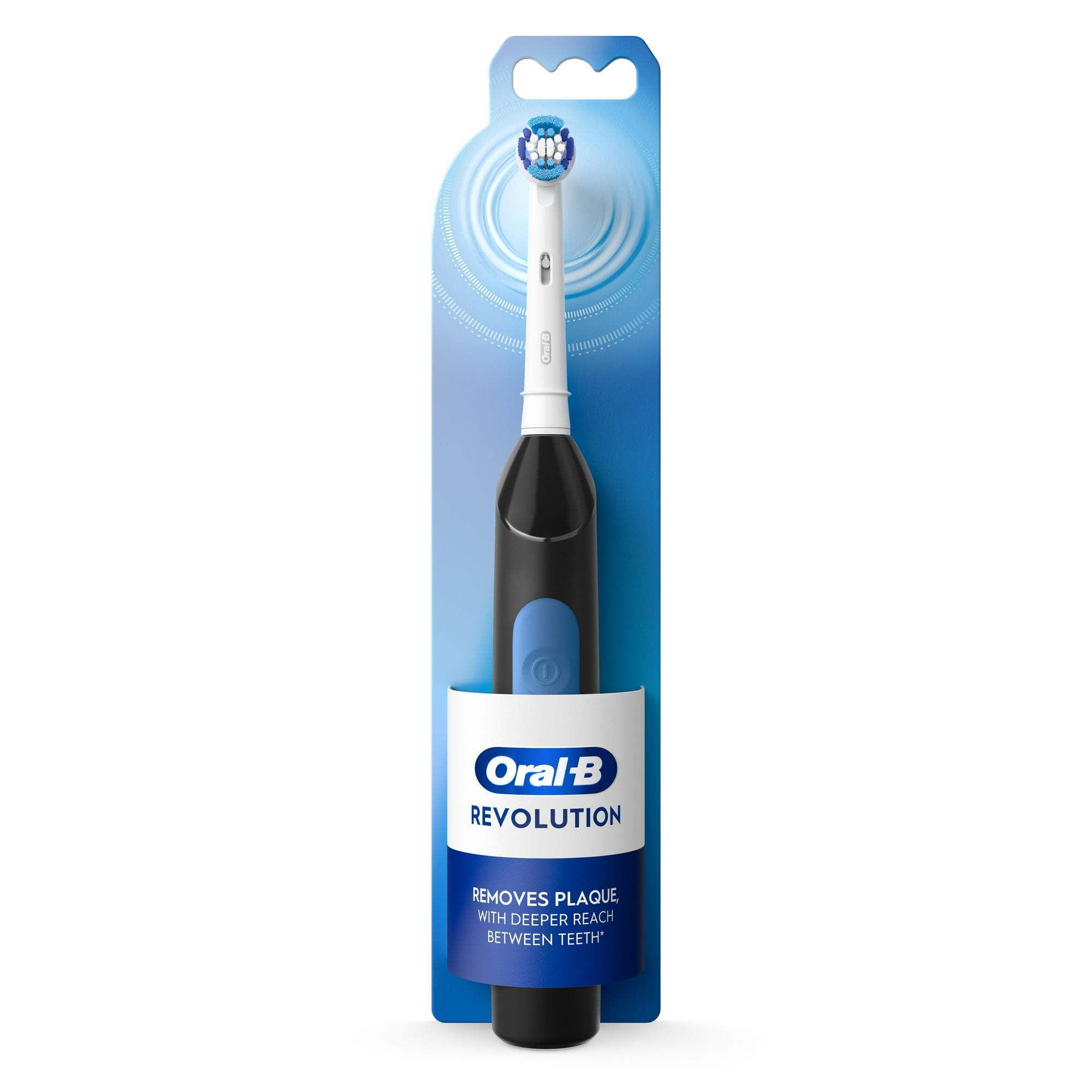 Oral B Revolution Compact Head Battery Toothbrush, Black, for Adults and Children 3+
