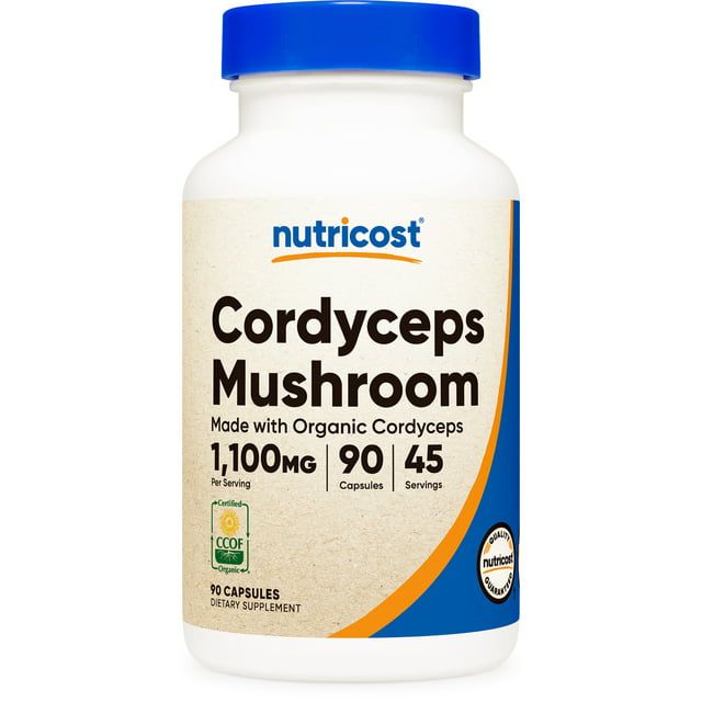 Nutricost Cordyceps Mushroom Capsules 1100mg, 45 Serv Organic Supplement