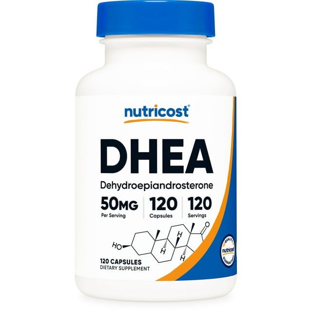 Nutricost DHEA 50mg, 120 Capsules Gluten Free, Soy Free, Non GMO, Supplement