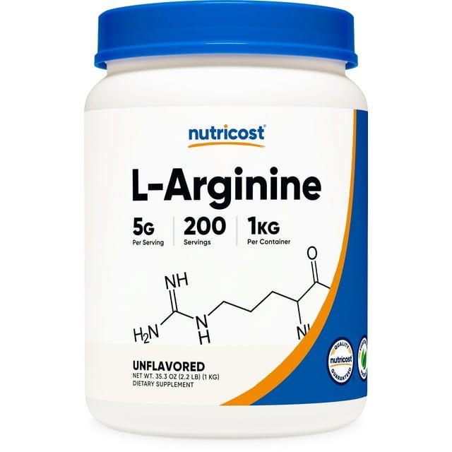Nutricost L Arginine Powder 1KG 5g Per Serving, Non GMO and Gluten Free Supplement