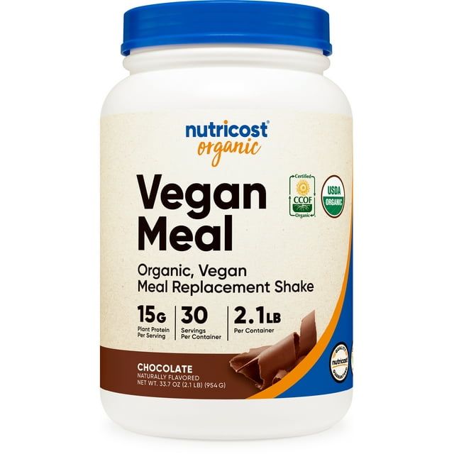 Nutricost Organic Vegan Meal Replacement Shake Powder (Chocolate) Vegan Supplement