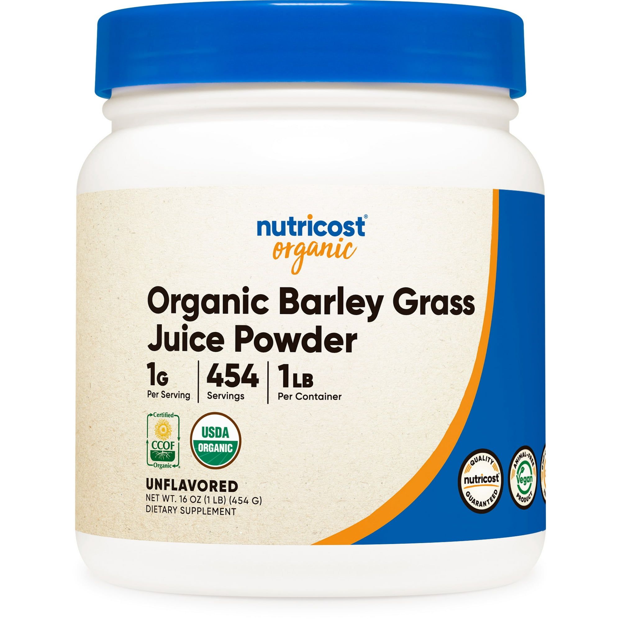 Nutricost Organic Barley Grass Juice Powder 1LB Certified USDA Organic Supplement
