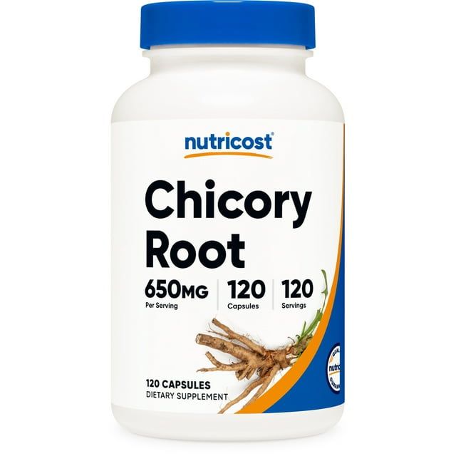Nutricost Chicory Root 650mg 120 Capsules Non GMO, Gluten Free, Vegetarian Supplement