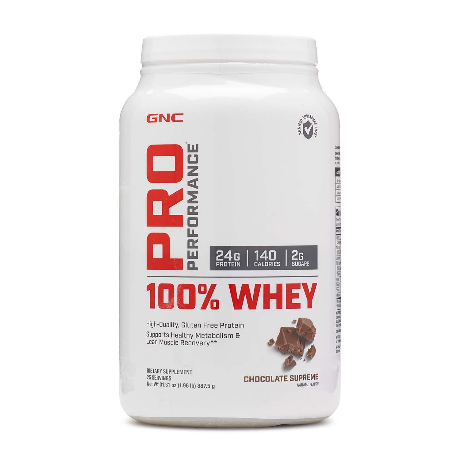 GNC Pro Performance 100% Whey Protein Powder Chocolate Supreme, 25 Servings