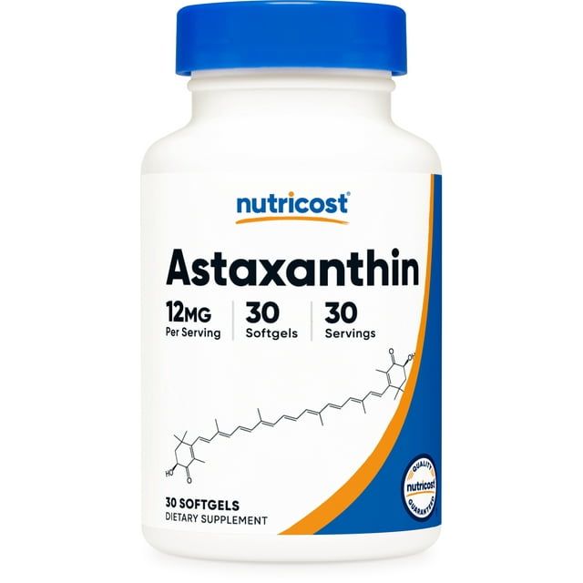 Nutricost Astaxanthin 12mg, 30 Softgels Non GMO & Gluten Free Supplement