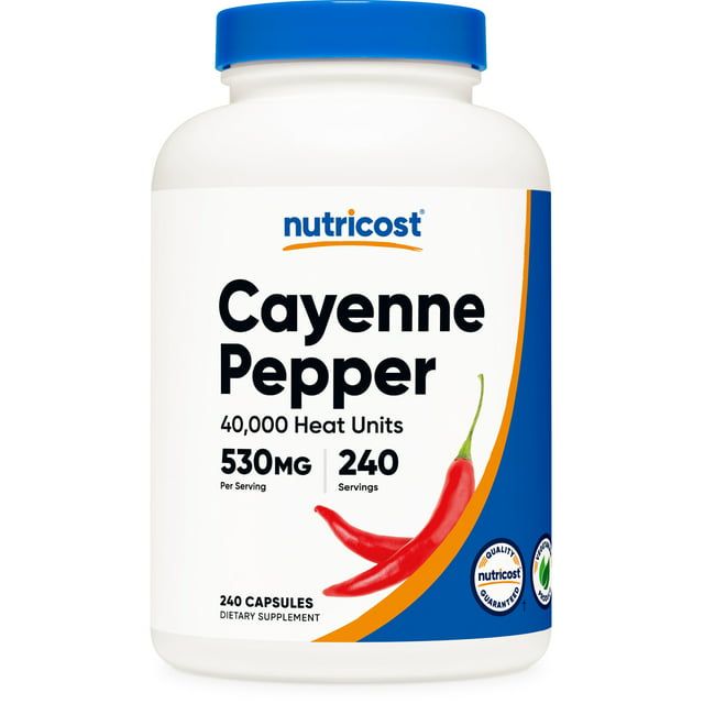 Nutricost Cayenne Pepper 530mg, 240 Capsules Gluten Free, Non GMO Supplement