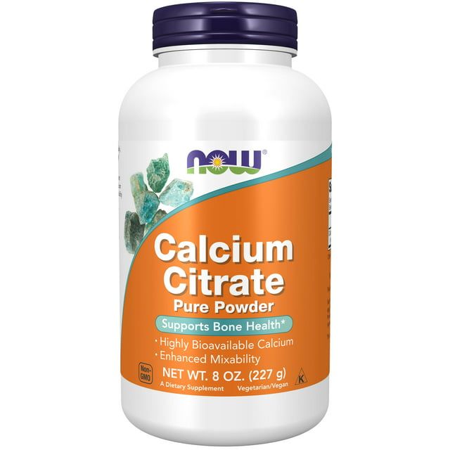 NOW Supplements, Calcium Citrate Powder, Highly Bioavailable Calcium, Supports Bone Health*, 8 Ounce