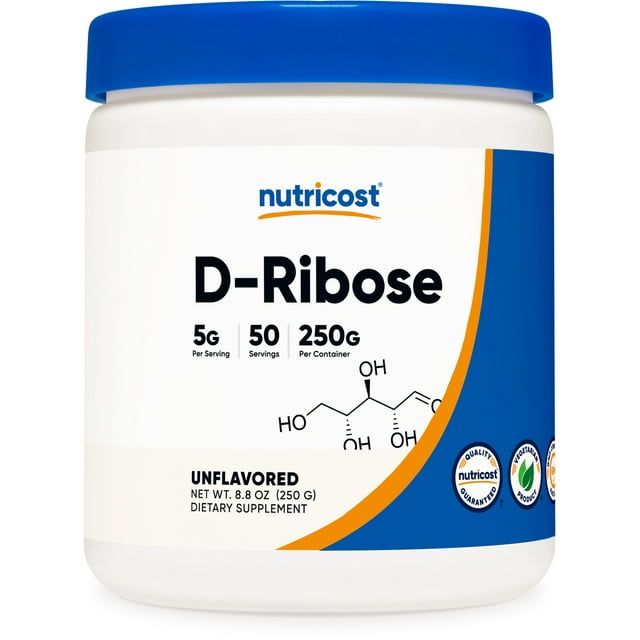Nutricost Pure D Ribose Powder (250 Grams) Non GMO Supplement