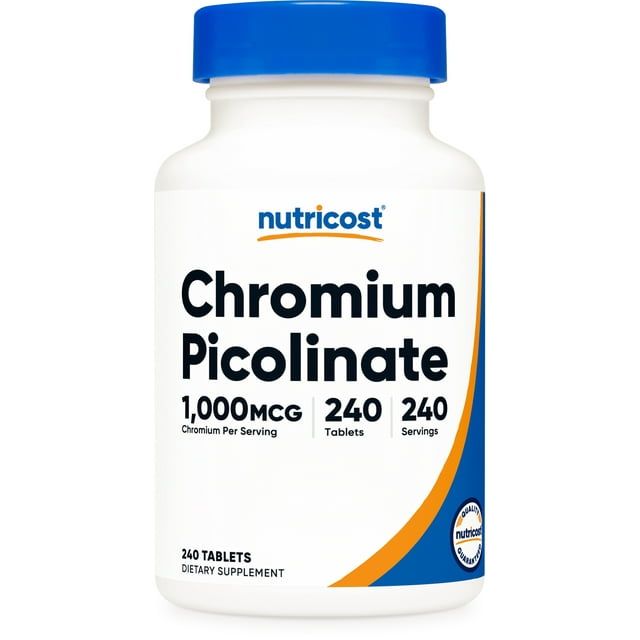 Nutricost Chromium 1000mcg, 240 Tablets Gluten Free, Non GMO