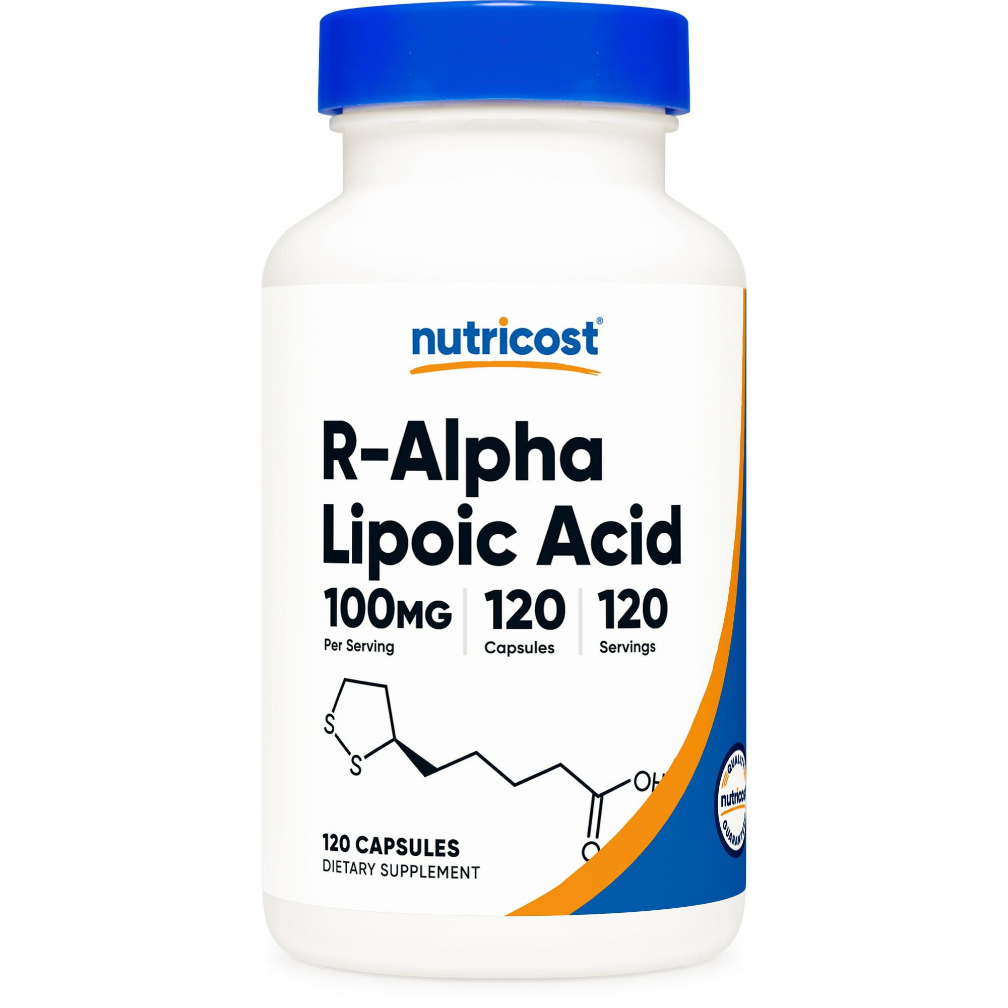 Nutricost R Alpha Lipoic Acid 100mg, 120 Capsules Non GMO, Gluten Free Supplement