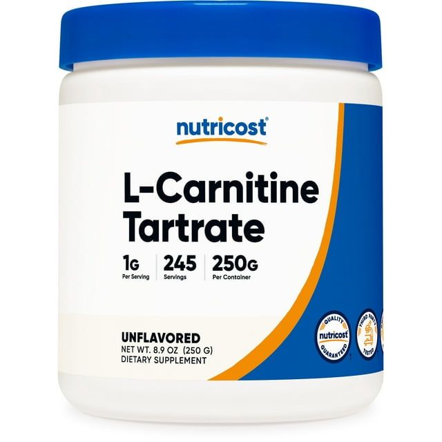 L Carnitine Tartrate, Unflavored, 8.8 oz (250 g), Nutricost