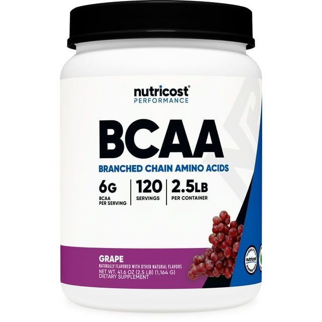 Nutricost BCAA Powder 2:1:1 (Grape, 120 Servings) Gluten Free, Non GMO, Vegetarian
