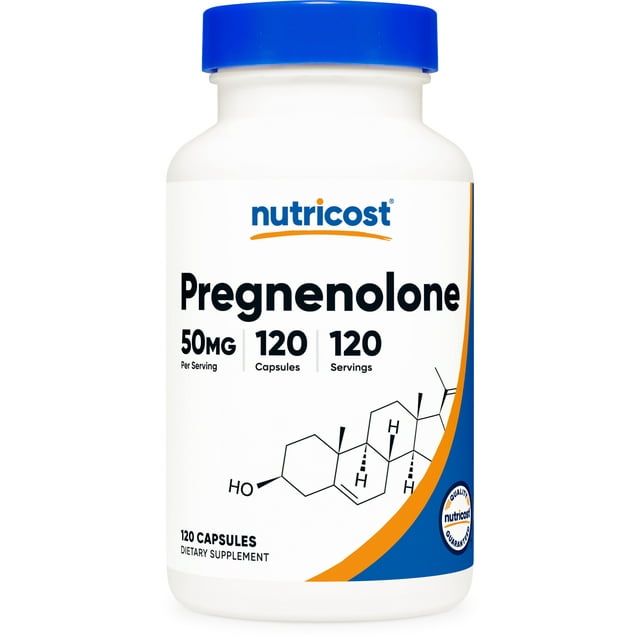 Nutricost Pregnenolone 50mg, 120 Capsules Non GMO, Gluten Free Supplement