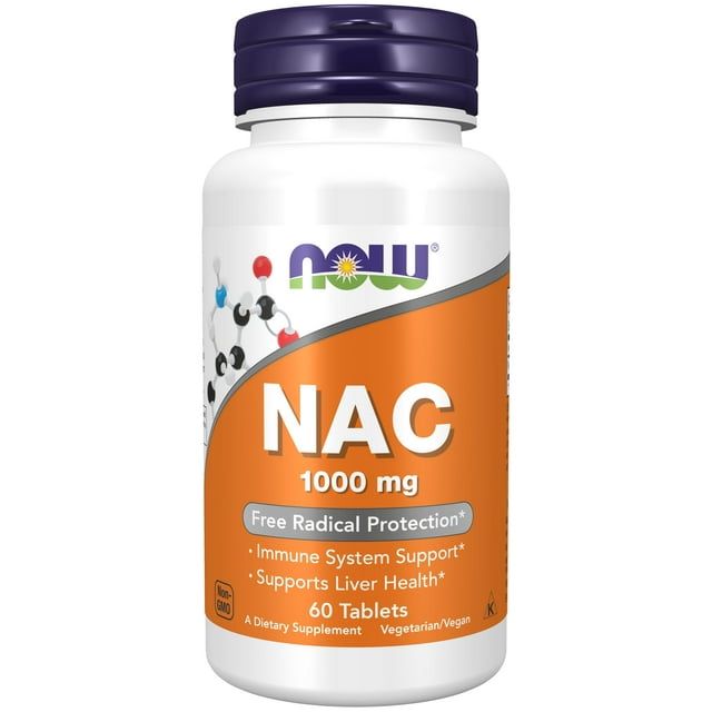 NOW Supplements, NAC (N Acetyl Cysteine) 1,000 mg, Free Radical Protection*, 60 Tablets