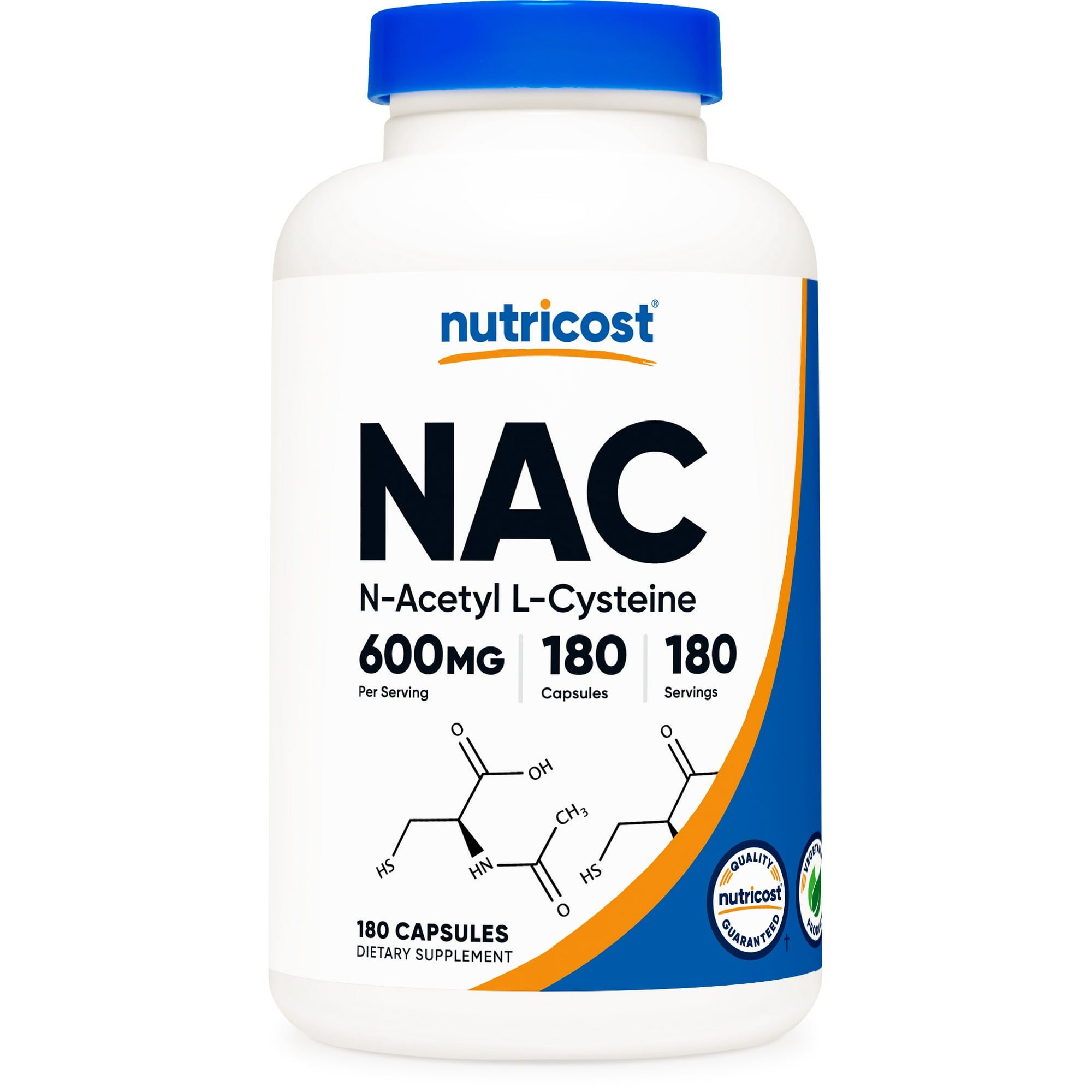 Nutricost NAC (N Acetyl L Cysteine) 600mg, 180 Capsules Non GMO, Gluten Free Supplement