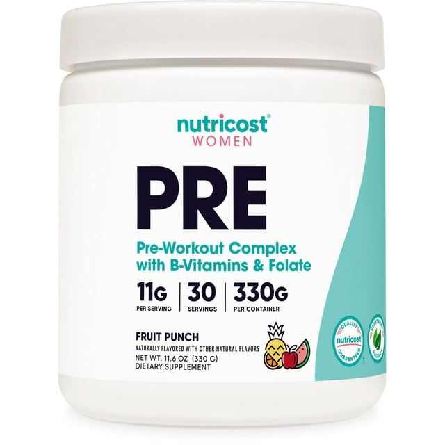 Nutricost Pre Workout Supplement Powder for Women, Fruit Punch, 30 Servings