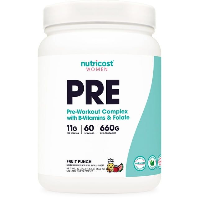 Nutricost Pre Workout Powder for Women, Fruit Punch , 60 Servings, Supplement