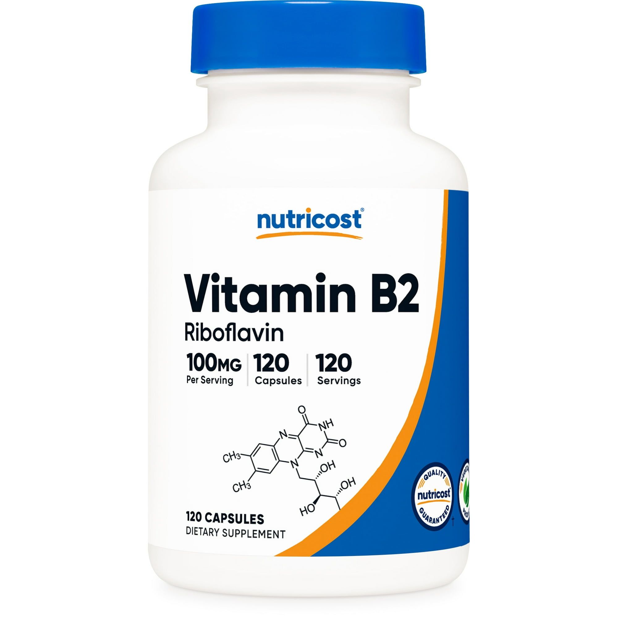 Nutricost Vitamin B2 (Riboflavin) 100mg, 120 Capsules Non GMO Supplement